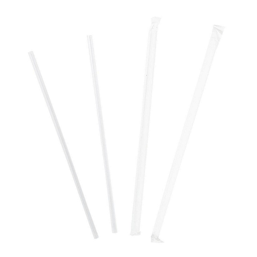 Edge Collections  - 9" - Jumbo Clear Paper Wrapped Straws! Image