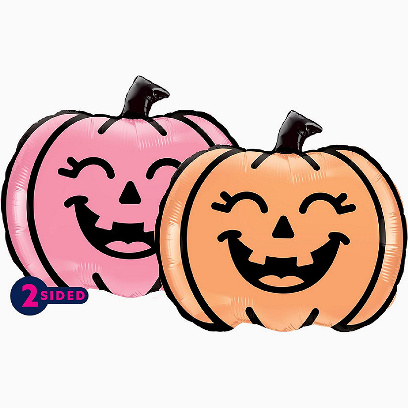 Edge Collections - 9" - Multicolor - Smiling Jack O lantern Balloons Image