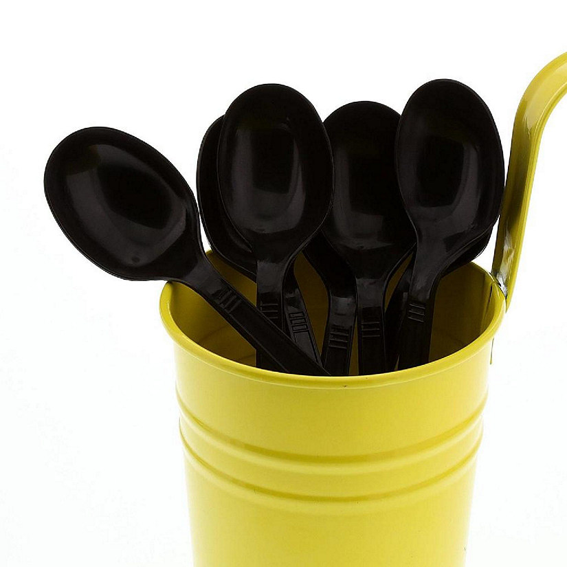 Edge Collections  - Black Polypropylene Soup Spoons! Image