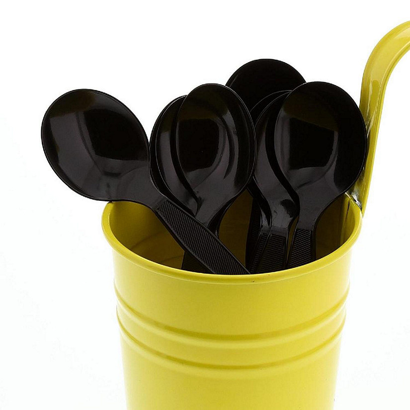 Edge Collections  - Black - Polystyrene Soup Spoons! Image