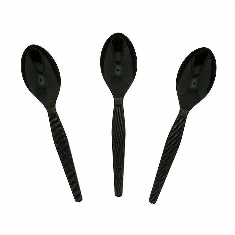 Edge Collections  - Black - Polystyrene Teaspoons! Image