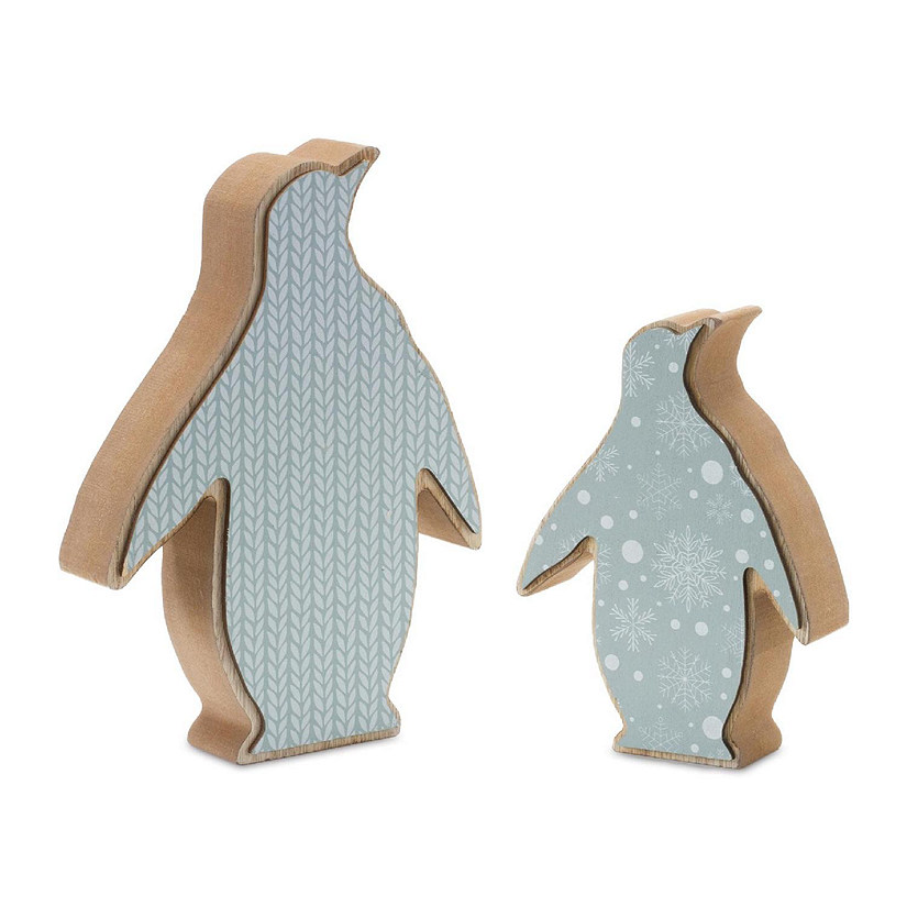 Edge Collections - Blue - Wood Penguin Decor! Image