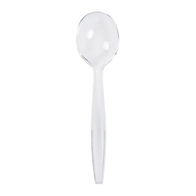Edge Collections  - Bulk Heavy Clear Polystyrene Soup Spoons! Image