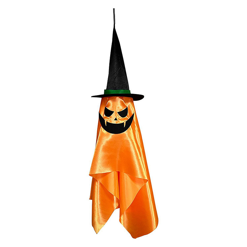 Edge Collections - Hanging Ghosts With Wizard Hat For Halloween Party D&amp;#233;cor - 2 Pack Image