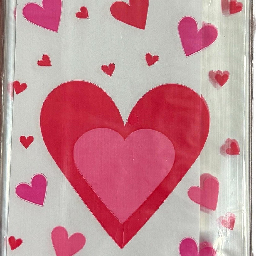 Edge Collections - Pink - Heart Pattern Cello Bags Image