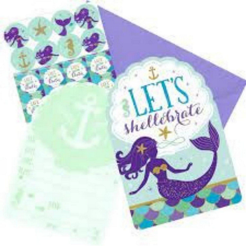 Edge Collections - Purple - Mermaid Postcard Invitations Image