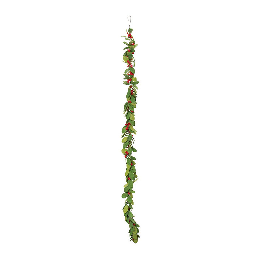 Edge Collections - Red with Green - Fabric Mistletoe String Garland! Image