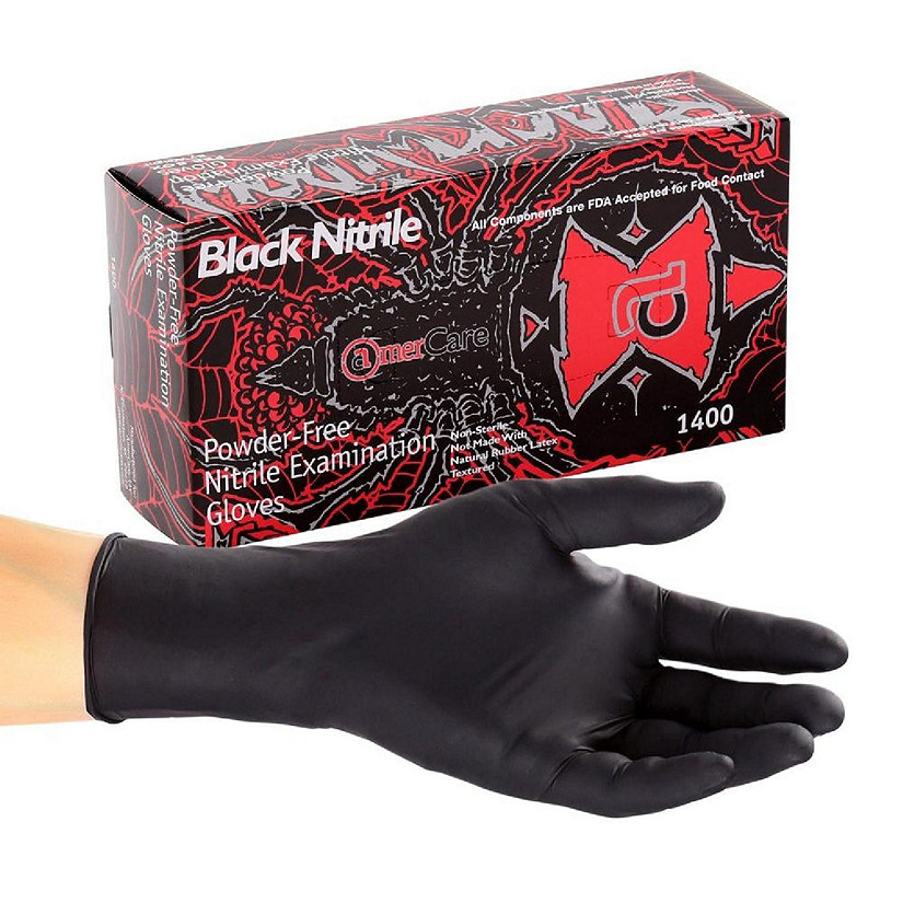 Edge Collections  - Small - Nitrile Black Widow Gloves (XS-Small)! Image