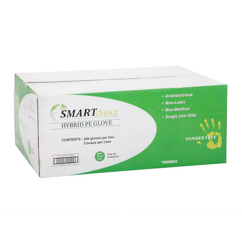 Edge Collections  - Small - White - SmartChoice Hybrid PE Gloves! Image