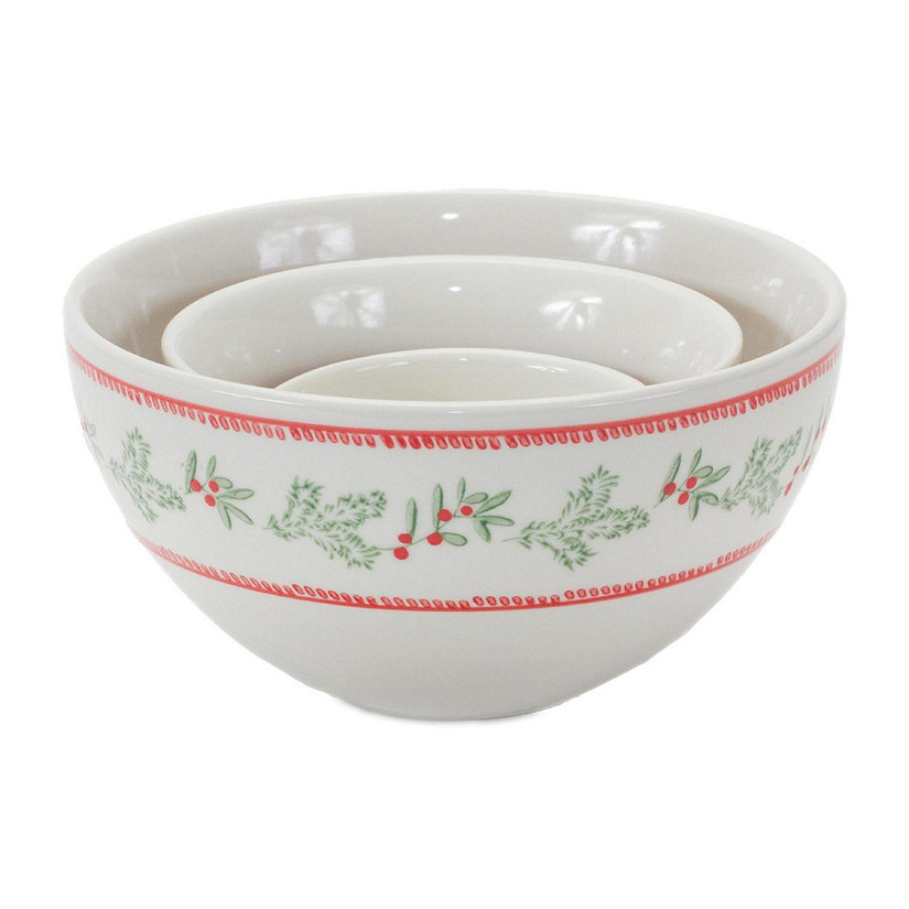 Edge Collections - White with Red - Stoneware Mistletoe Bowl! Image