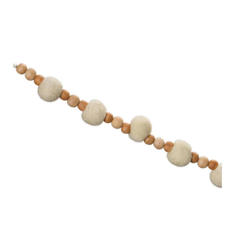 Edge Collections - White - Wood Beaded String Garland! Image