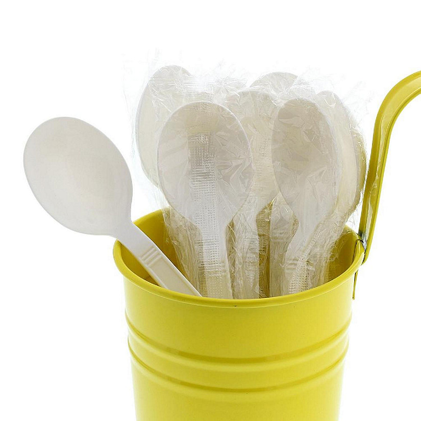 Edge Collections  - White Wrapped Soup Spoons! Image
