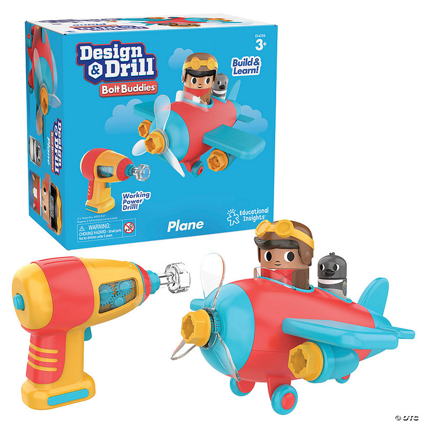 Educational Insights Design &amp; Drill Bolt Buddies Plane Image