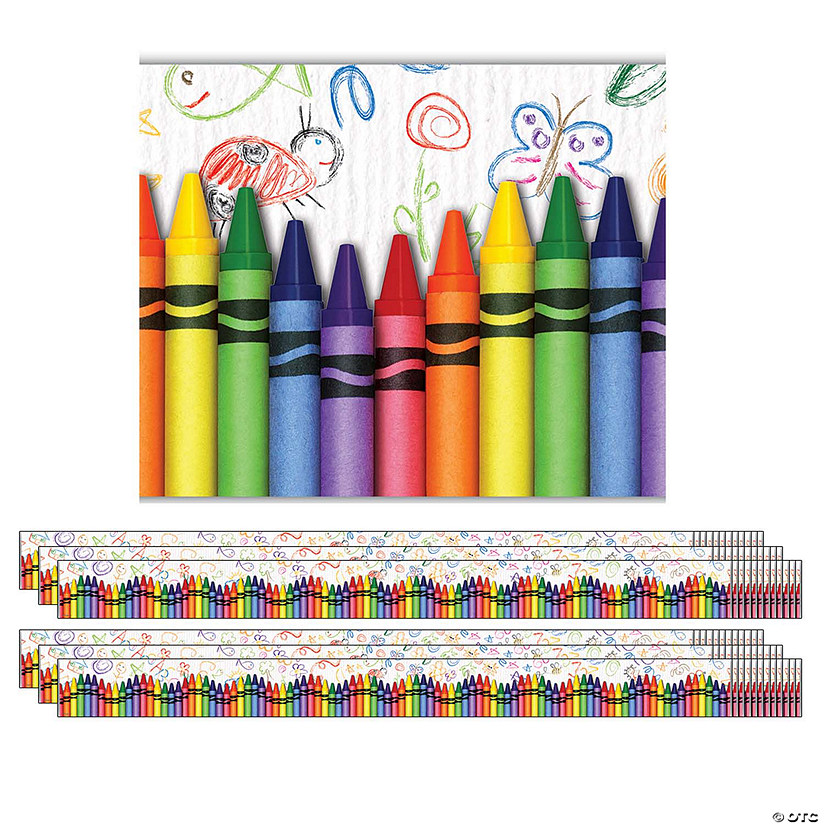 Edupress Crayons Layered Border, 35 Feet Per Pack, 6 Packs Image