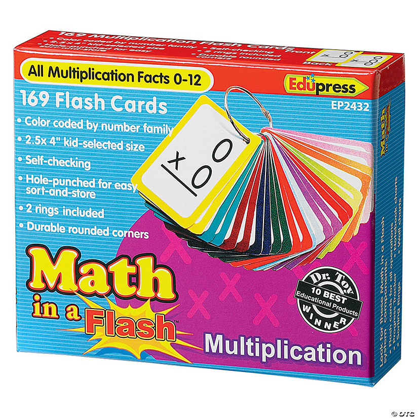 Edupress Math in a Flash Color-Coded Multiplication Flash Cards, 169 Cards Image
