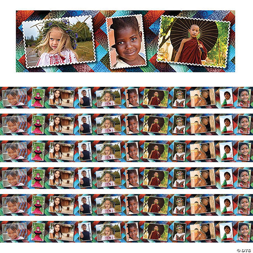 Edupress Multicultural Kids Postcards Photo Border, 35 ft Per Pack, 6 Packs Image