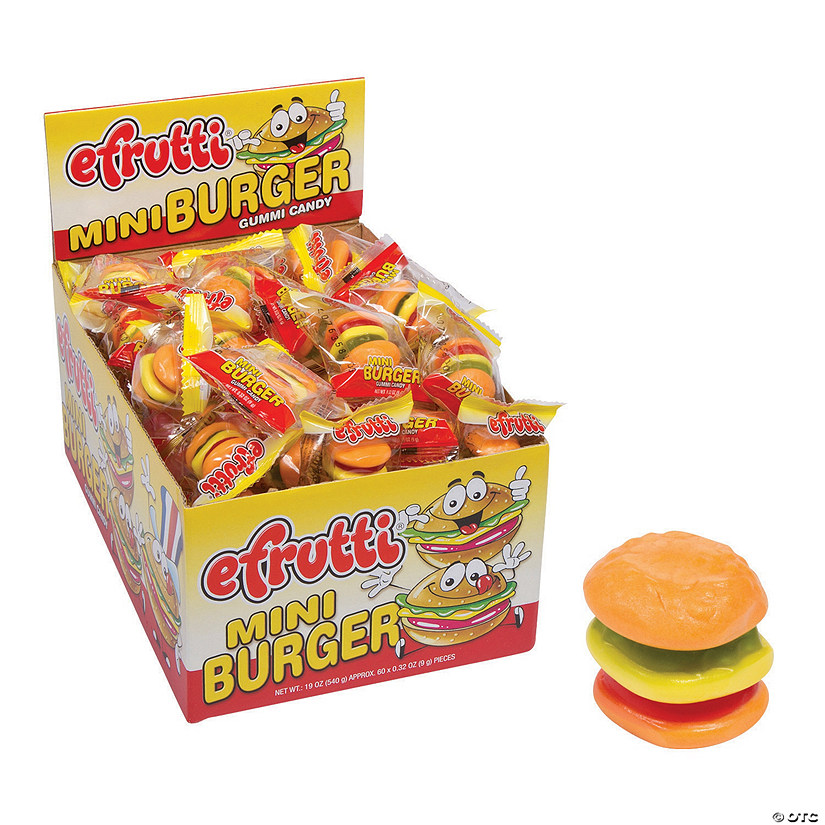 Efrutti<sup>&#174;</sup> Mini Burger Gummi Candy - 60 Pc. Image