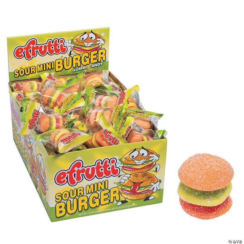 Efrutti<sup>&#174;</sup> Mini Burger Sour Gummi Candy - 60 Pc. Image