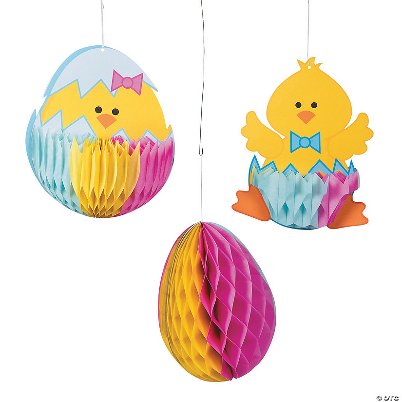 Egg & Chick Hanging Tissue Paper Decorations Discontinued