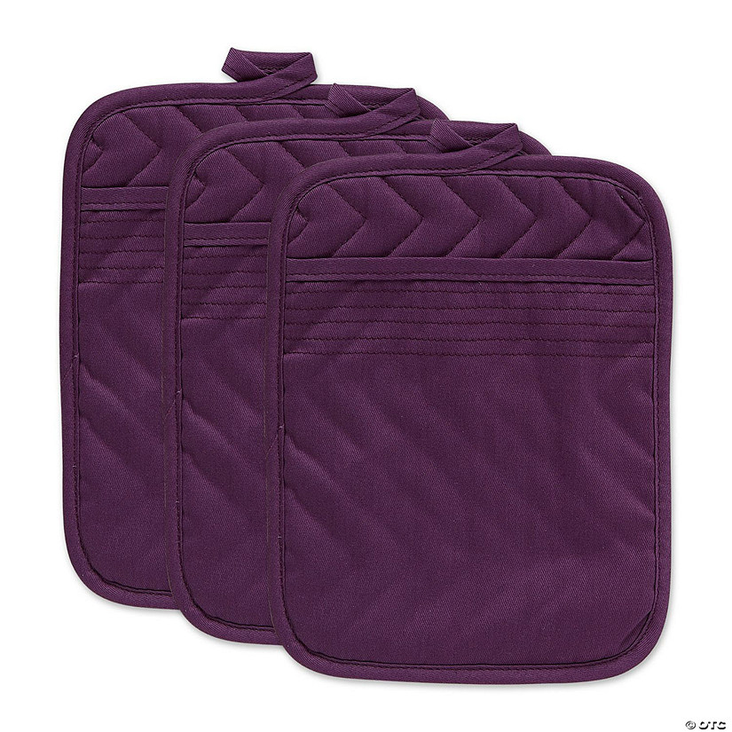 Eggplant Quilted Potholder (Set Of 3) Image