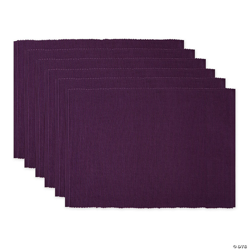 Eggplant Ribbed Placemat (Set Of 6) Image