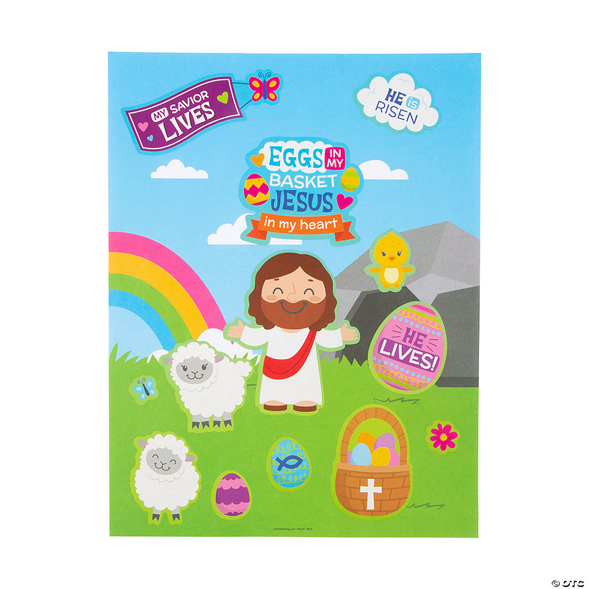 Eggs in My Basket, Jesus in My Heart Sticker Scenes - 12 Pc. Image