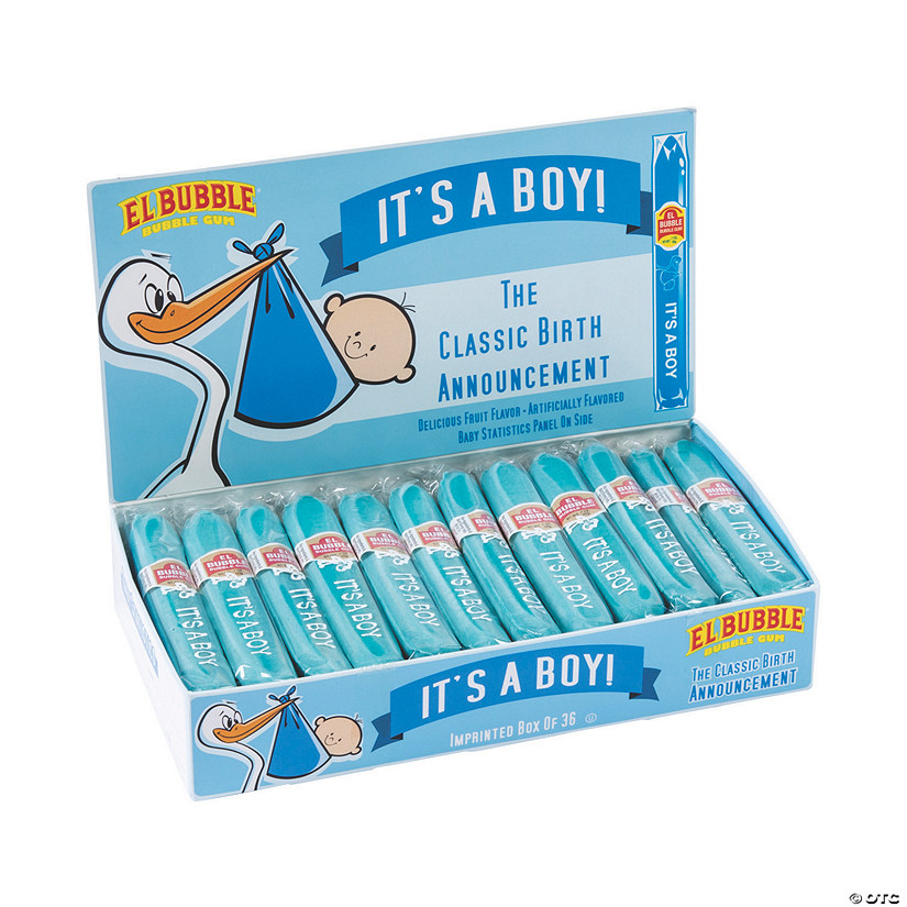 El Bubble® It’s A Boy Blue Bubble Gum Cigars 36 Pc. Oriental Trading