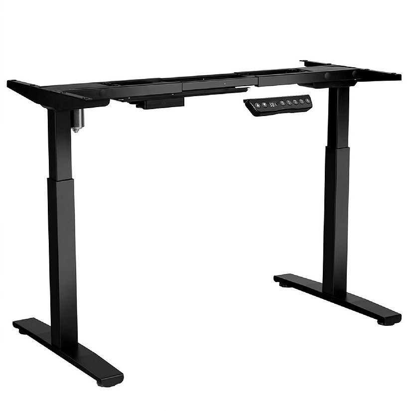 Electric Stand Up Desk Frame Single Motor Height Adjustable w/ Controller Black Image