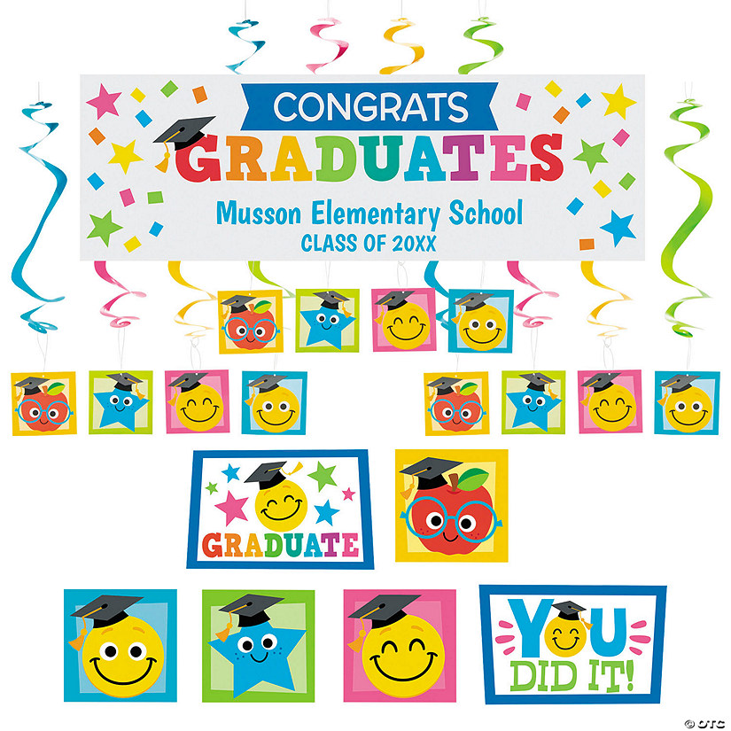 Elementary Graduation Decorating Kit with Personalized Banner Image