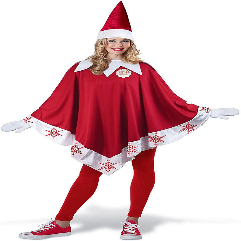 Elf On The Shelf Adult Elf Adult Costume Poncho  One Size Fits Up to 14 Image