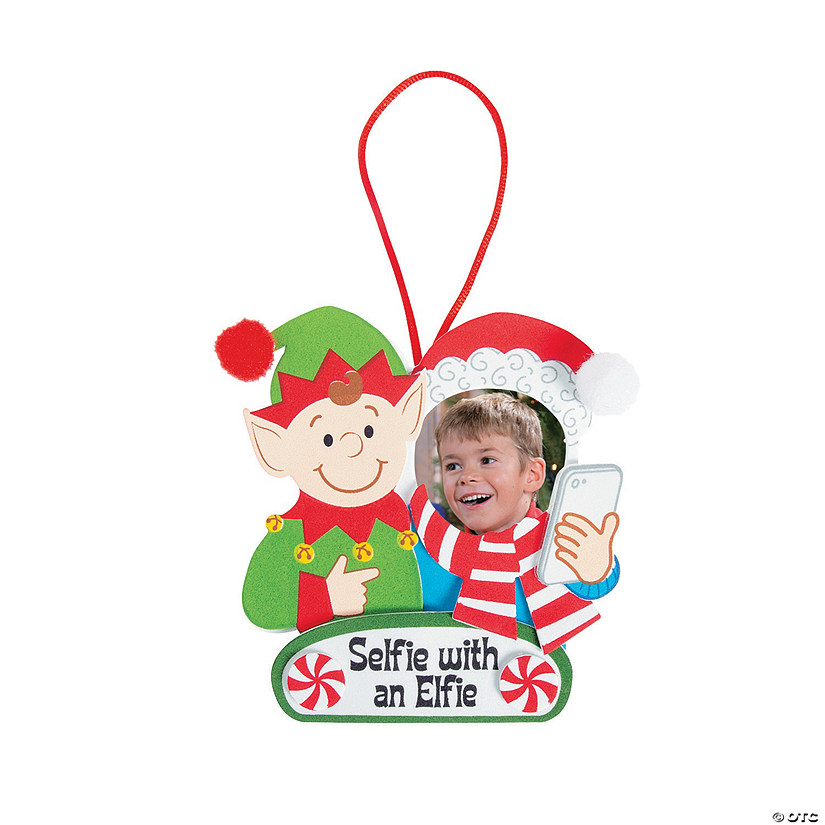Elfie Selfie Picture Frame Ornament Craft Kit - Makes 12 Image
