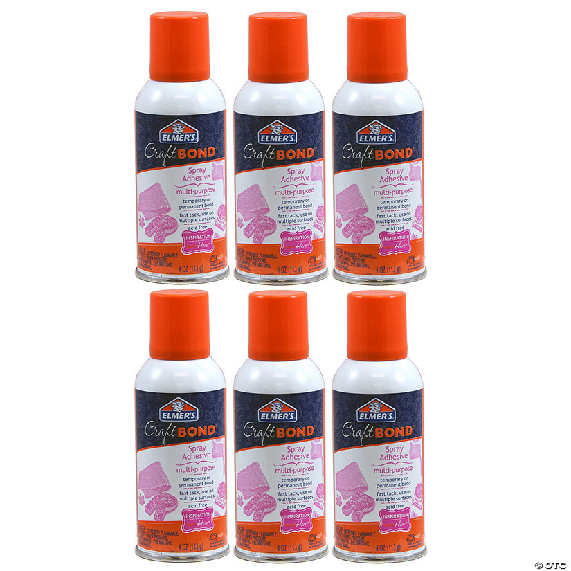 Elmer's Craft Bond MultiPurpose Spray Adhesive, 4 oz., Pack of 6