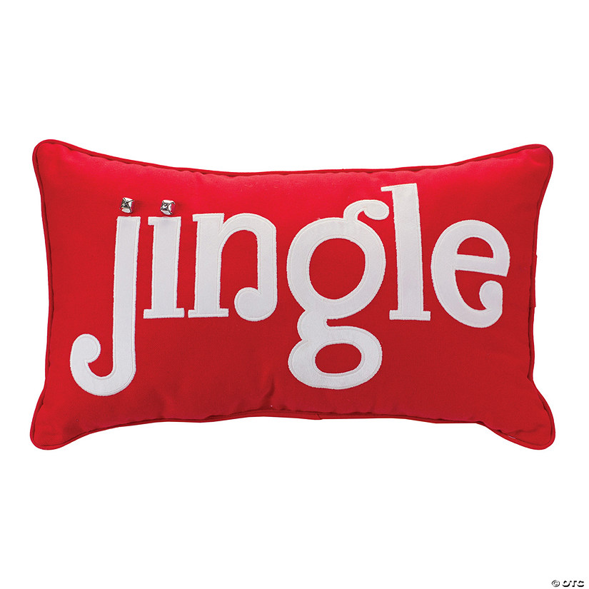 Embroidered Jingle Holiday Pillow 19.5"L X 11.5"H Polyester Image