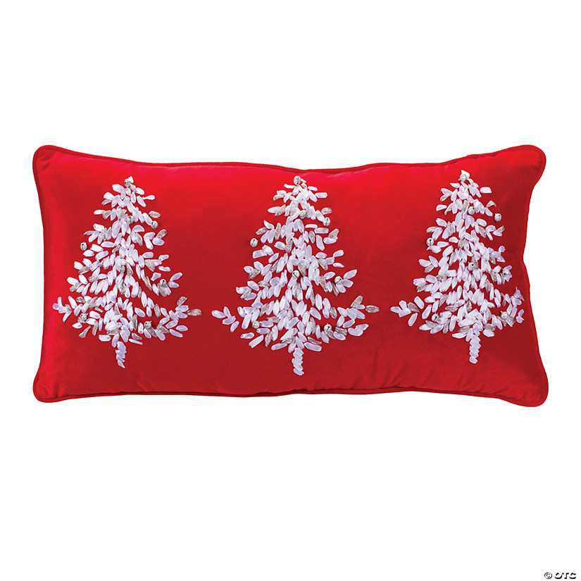 Embroidered Pine Tree Pillow 22.5"L X 11"H Polyester Image