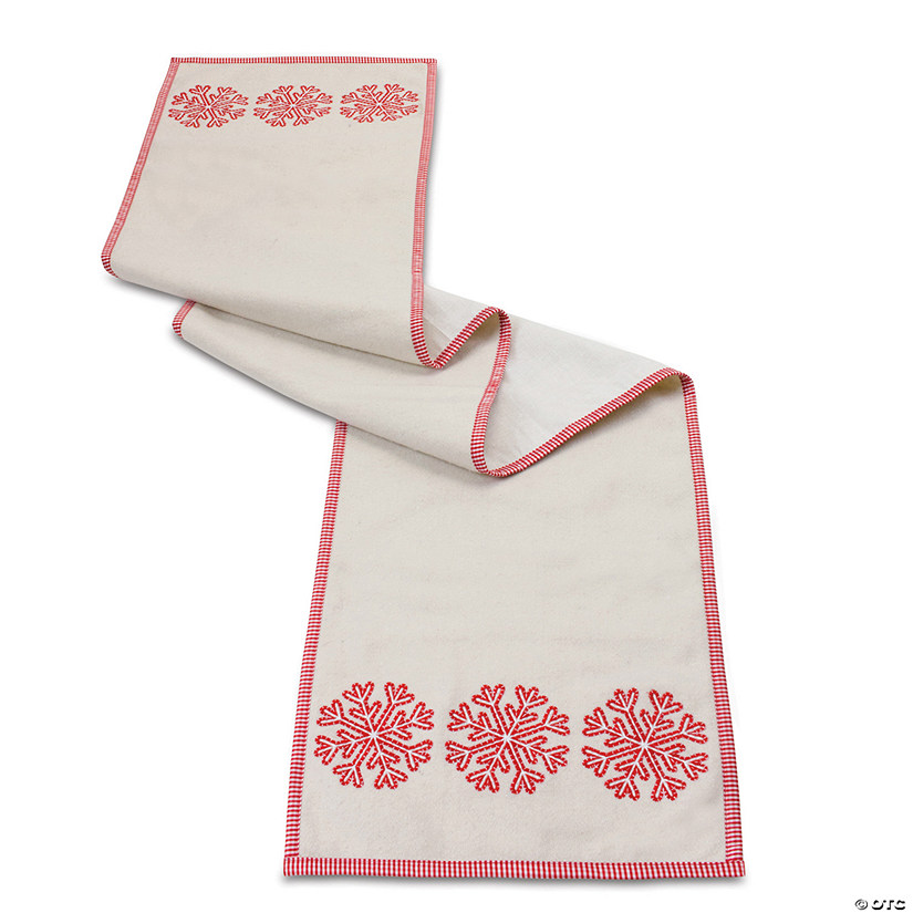 Embroidered Snowflake Table Runner 72"L X 14"W Polyester Image