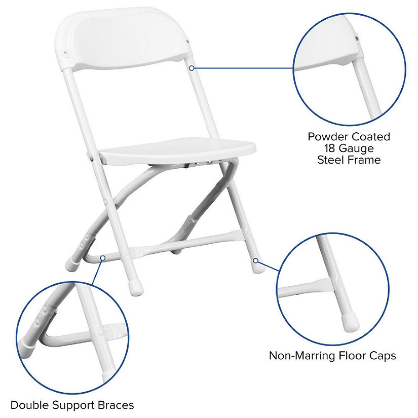 Emma + Oliver 10 Pack Kids White Plastic Folding Chair Oriental Trading