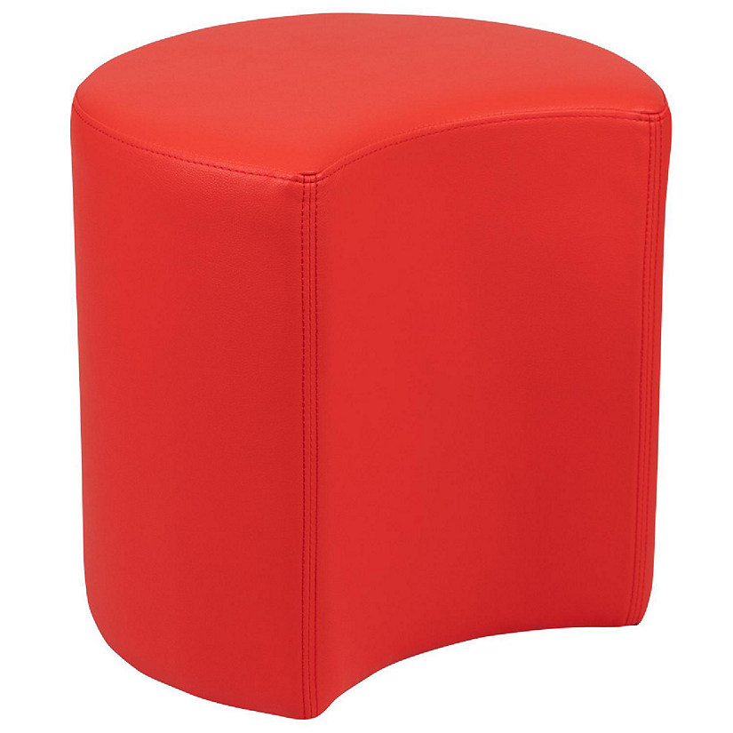 Emma + Oliver 18"H Soft Seating Flexible Moon for Classrooms and Common Spaces - Red Image