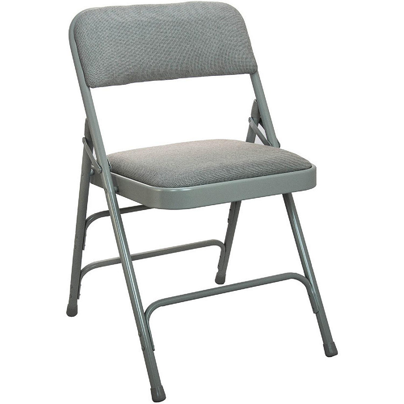 Emma + Oliver 2-Pack Grey Padded Metal Folding Chair with Fabric Seat Image
