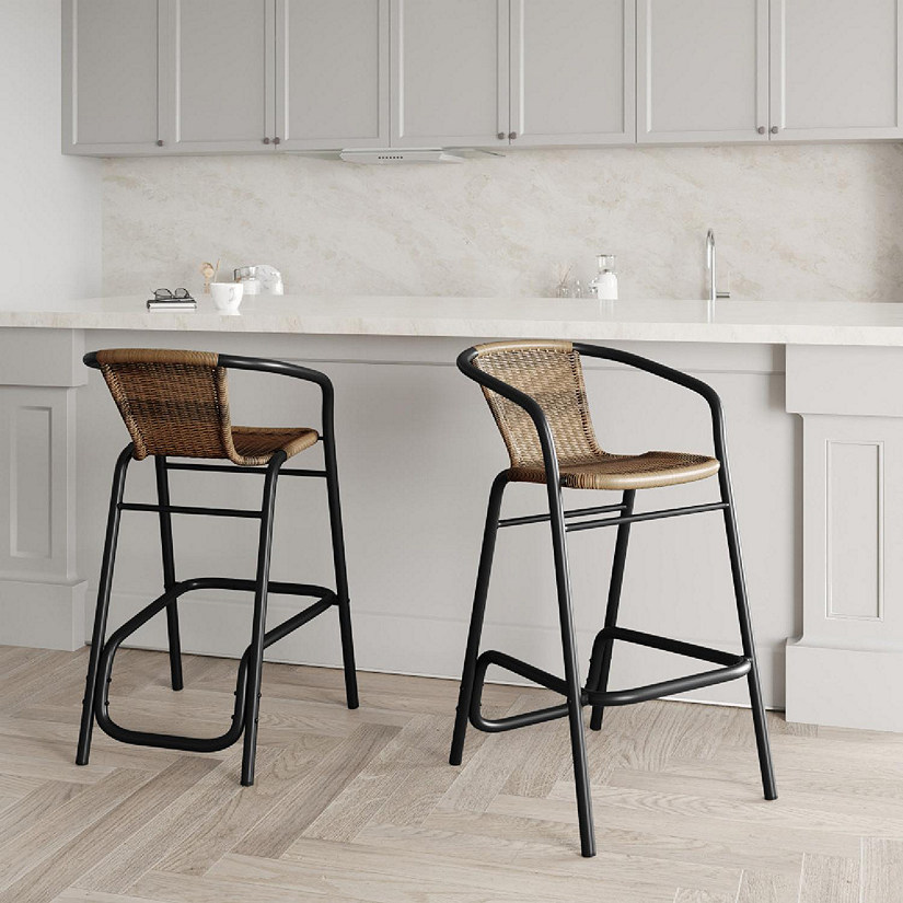 Emma + Oliver 2 Pack Medium Brown Barstool Image