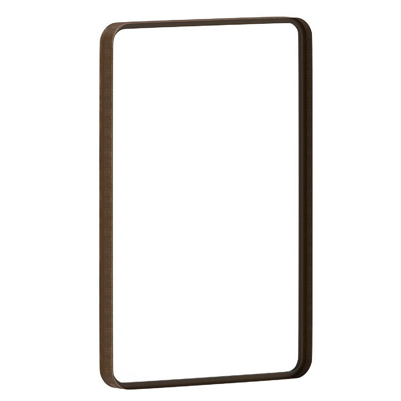 Emma + Oliver 20"x30" Rectangular Wall Mirror with Brushed Bronze Frame & Silver Backed Glass Image