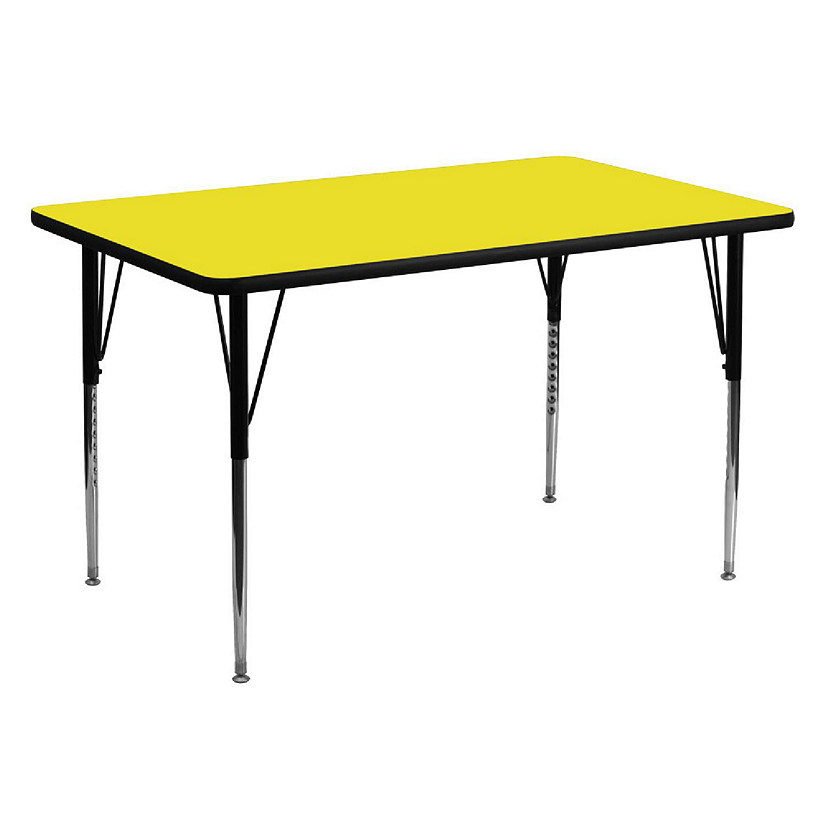 Emma + Oliver 30x60 Yellow HP Laminate Adjustable Activity Table Image