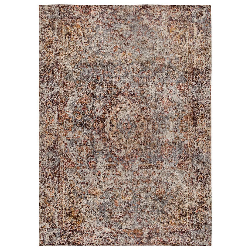 Emma + Oliver 8' x 10' Multicolor Distressed Artisan Old English Style Traditional Rug Image