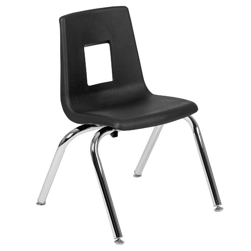 Emma + Oliver Black Student Stack School Chair - 14-inch Image