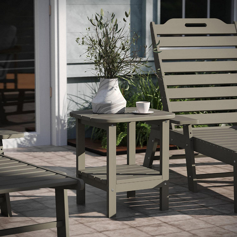 Emma + Oliver Brown 2 Tier Patio Side Table Image