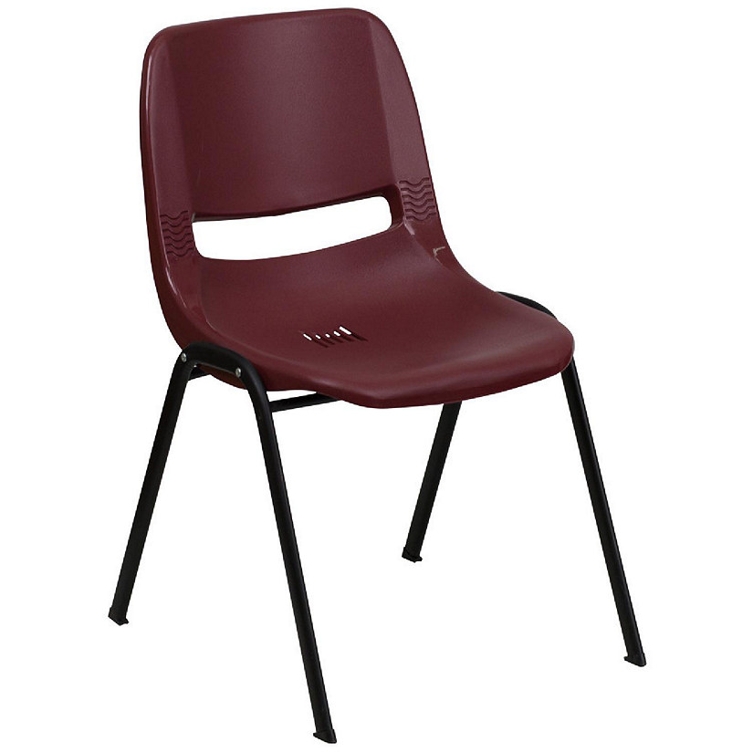 Emma + Oliver Burgundy Ergonomic Shell Student Stack Chair - Classroom / Guest Chair Image