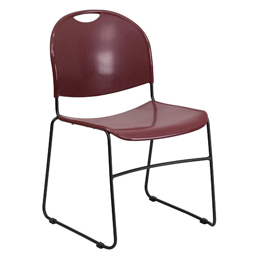 Emma + Oliver Burgundy Ultra-Compact School Stack Chair - Office Guest Chair/Student Chair Image