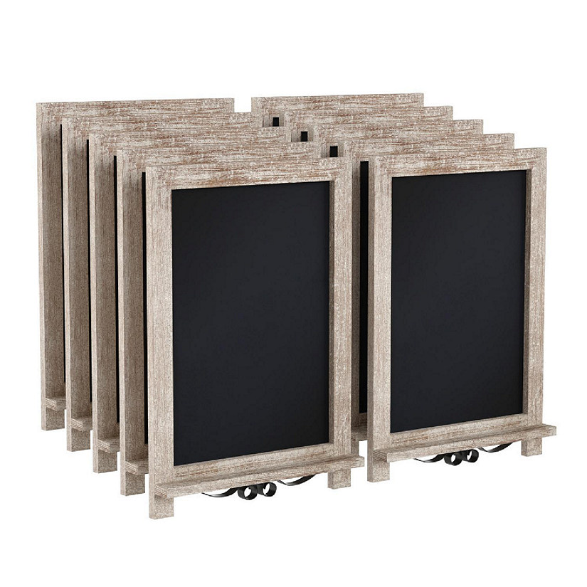 Emma + Oliver Burke Tabletop Chalkboard - Weathered Frame - Magnetic Drawing Surface - Folding Legs - Can be Wall Mounted - 12"x17" - Easy to Clean - Set of 10 Image