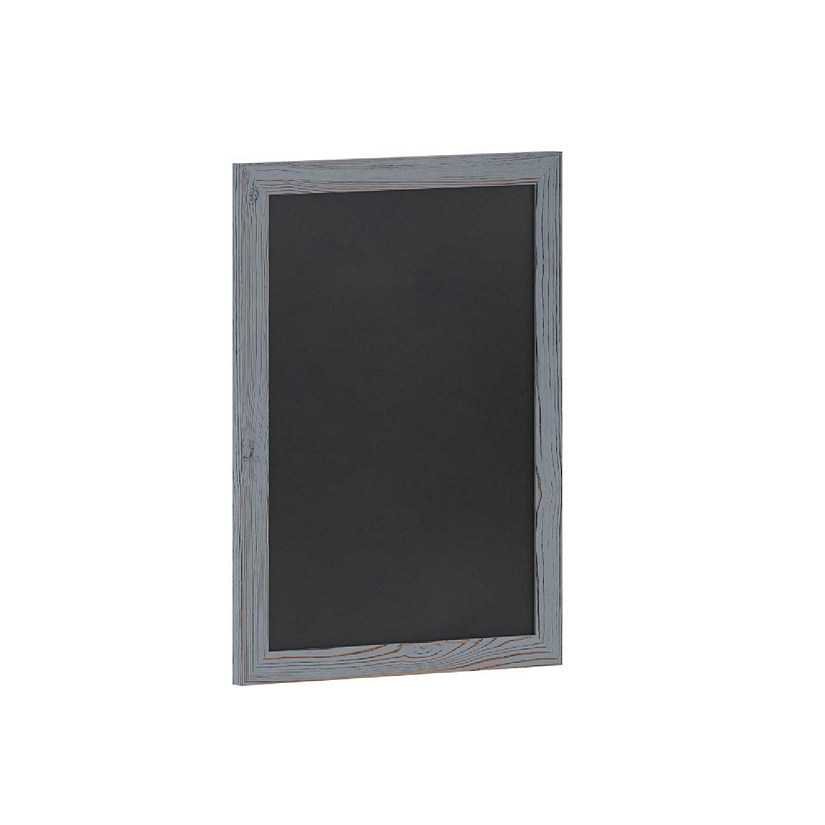 Emma + Oliver Burke Wall Hanging Chalkboard with Eraser - Gray Wooden Frame - Magnetic Drawing Surface - 18"x24" - Vertical or Horizontal Hanging Image