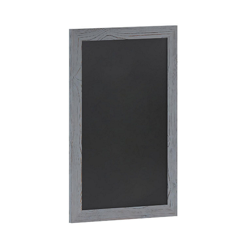 Emma + Oliver Burke Wall Hanging Chalkboard with Eraser - Gray Wooden Frame - Magnetic Drawing Surface - 20"x30" - Vertical or Horizontal Hanging Image