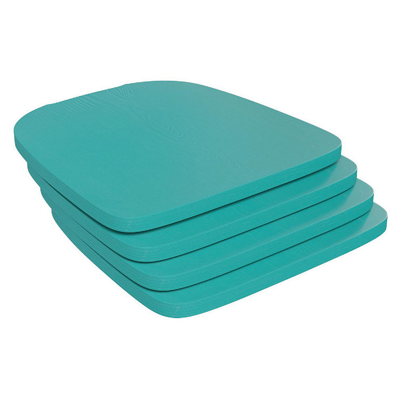Emma + Oliver Carew All-Weather Polyresin Seat - Mint Finish - Attaches in 10 Minutes or Less with Included Hardware - Set of 4 Image